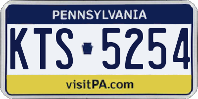 PA license plate KTS5254