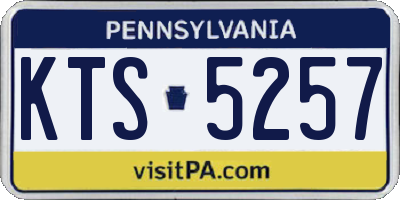 PA license plate KTS5257