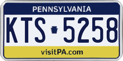 PA license plate KTS5258
