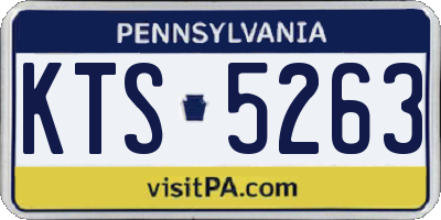 PA license plate KTS5263
