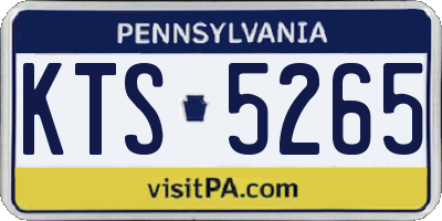 PA license plate KTS5265