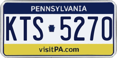 PA license plate KTS5270