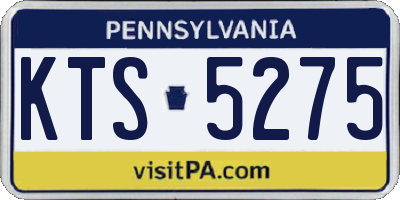 PA license plate KTS5275