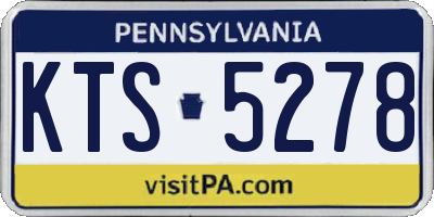 PA license plate KTS5278
