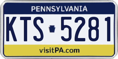 PA license plate KTS5281