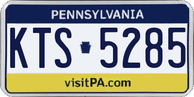 PA license plate KTS5285
