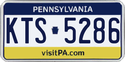 PA license plate KTS5286