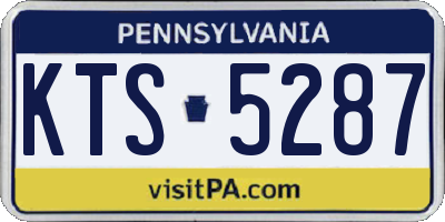 PA license plate KTS5287