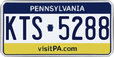 PA license plate KTS5288