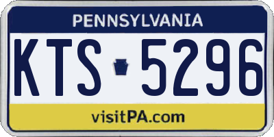 PA license plate KTS5296