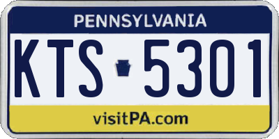 PA license plate KTS5301