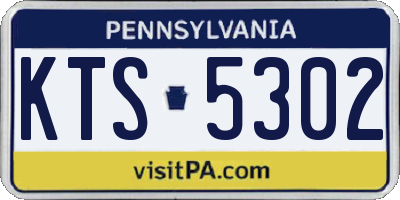 PA license plate KTS5302