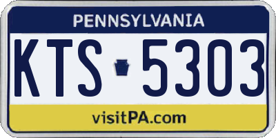 PA license plate KTS5303