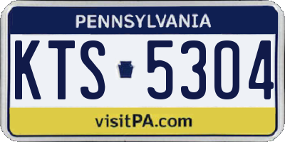 PA license plate KTS5304