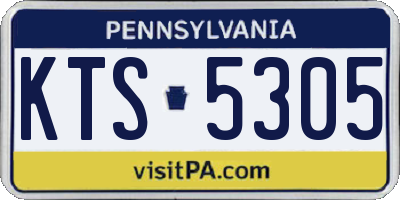 PA license plate KTS5305