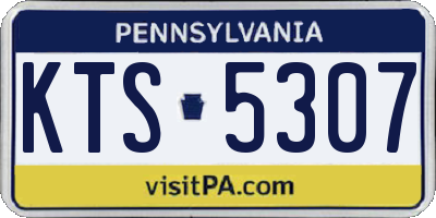 PA license plate KTS5307