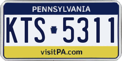 PA license plate KTS5311