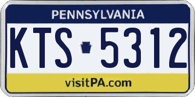 PA license plate KTS5312