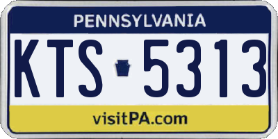 PA license plate KTS5313