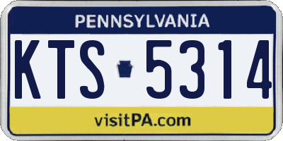 PA license plate KTS5314