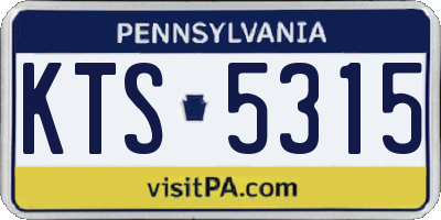 PA license plate KTS5315