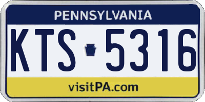 PA license plate KTS5316
