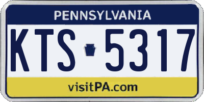 PA license plate KTS5317