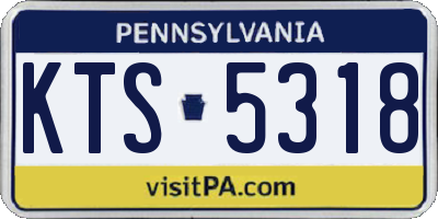 PA license plate KTS5318