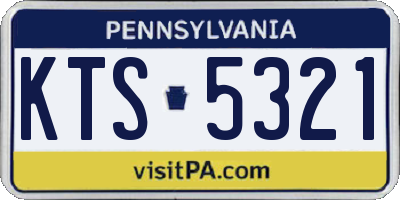 PA license plate KTS5321