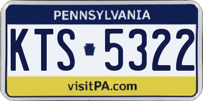 PA license plate KTS5322