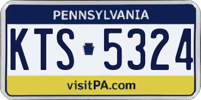 PA license plate KTS5324