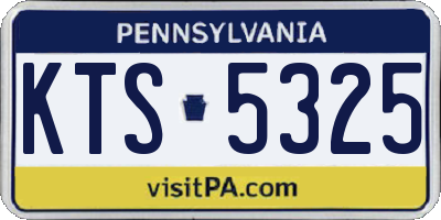 PA license plate KTS5325