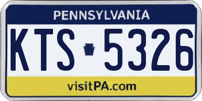 PA license plate KTS5326