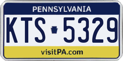 PA license plate KTS5329