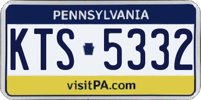 PA license plate KTS5332