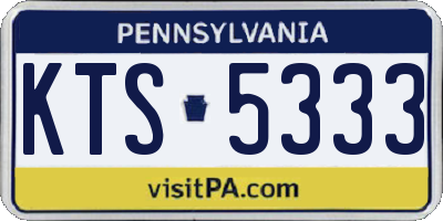 PA license plate KTS5333