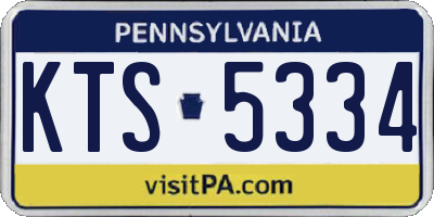 PA license plate KTS5334