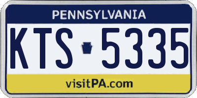 PA license plate KTS5335