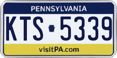 PA license plate KTS5339