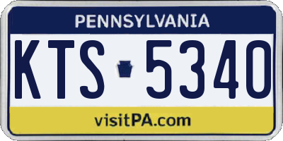PA license plate KTS5340