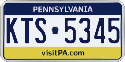 PA license plate KTS5345