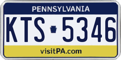 PA license plate KTS5346