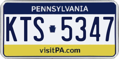 PA license plate KTS5347