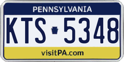 PA license plate KTS5348