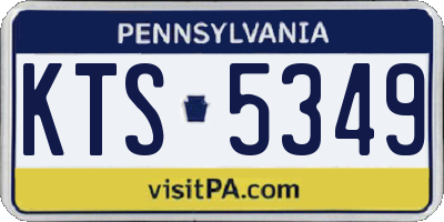 PA license plate KTS5349