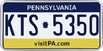 PA license plate KTS5350