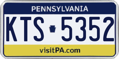 PA license plate KTS5352