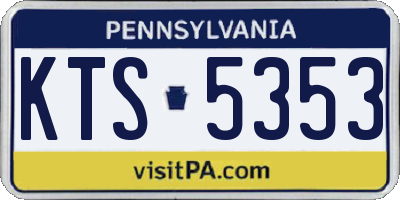 PA license plate KTS5353