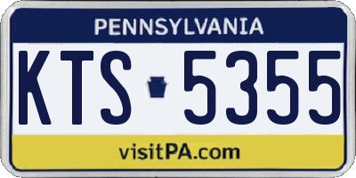 PA license plate KTS5355