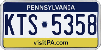 PA license plate KTS5358